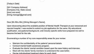 Sample Letter From Mental Health Therapist To Employer