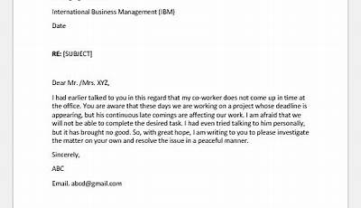 Sample Letter Of Complaint Against Supervisor