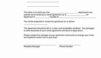 Sample Letter Of Non Renewal Of Lease By Tenant