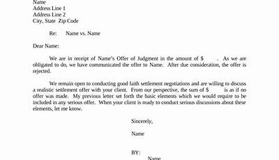 Sample Letter Rejecting Settlement Offer