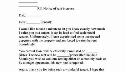 Sample Letter To Tenant Raising Rent