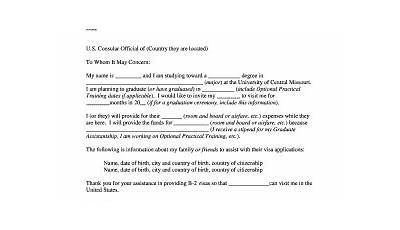 Sample Letter Visitor Visa Graduation