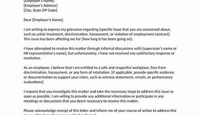 Sample Of A Grievance Letter