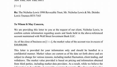 Sample Proof Of Funds Letter For Real Estate Purchase