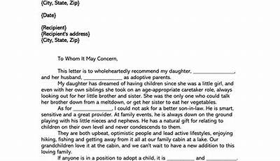 Sample Reference Letter For Adoption