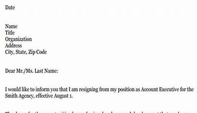 Sample Resign Letter For Personal Reason