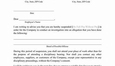 Sample Suspension Letter For Employee