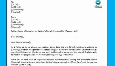 Sample Visa Invitation Letter