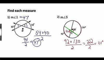 Secants Tangents And Angle Measures Worksheet Answers