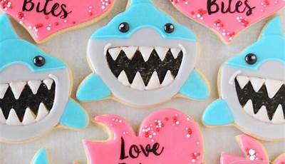 Shark Valentine Cookies