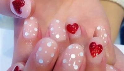 Short Valentines Nails Encapsulated
