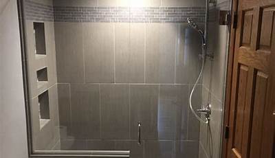 Shower Remodel Half Glass Wall