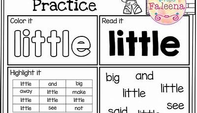 Sight Words For Preschool Printable
