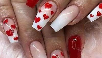 Simple Valentines Day Nails Glitter