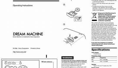 Sony Dream Machine Manual Icf-Cd815