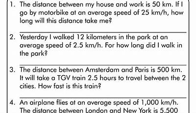Speed Problems Worksheet 1 Answer Key