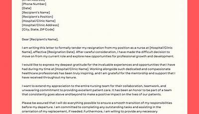 Staff Nurse Resignation Letter Sample Pdf