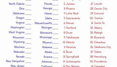 States And Capital Worksheet