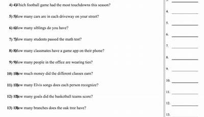 Statistical Questions Worksheet