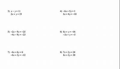 Substitution And Elimination Worksheet