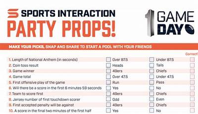 Super Bowl Prop Bets Printable