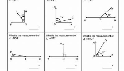 Supplementary Angles And Complementary Angles Worksheet