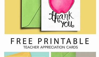 Teacher Appreciation Card Printable
