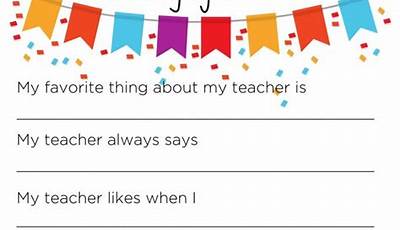 Teacher Appreciation Worksheets For Students