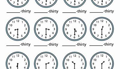 Telling Time To Half Hour Worksheets