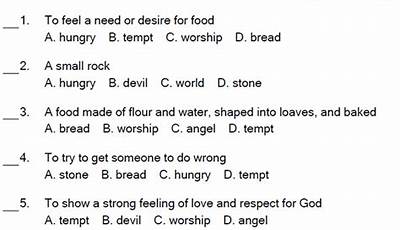 Temptations Of Jesus Worksheet
