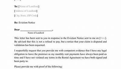 Tenant Sample Response Letter To Eviction Notice