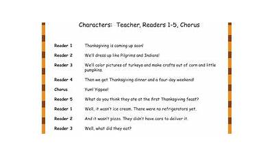 Thanksgiving Play Script For 3Rd Graders