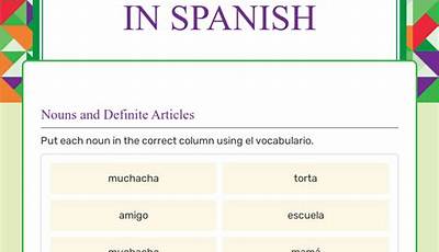 The Gender Of Nouns Spanish Worksheet Answers Key