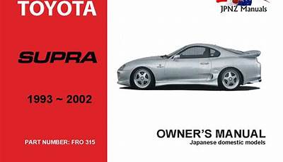 Toyota Supra Owners Manual