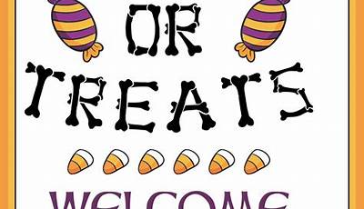 Trick Or Treat Sign Printable