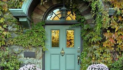 Turquoise Fall Decor Front Porch