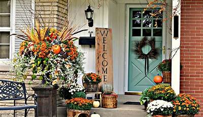 Turquoise Fall Porch Decor