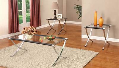Two Glass Coffee Tables Side By Side