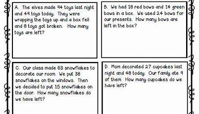 Two Step Story Problems Third Grade