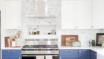 Two Tone Kitchen Cabinets Blue And White
