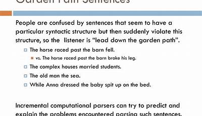 Types Of Garden Path Sentences