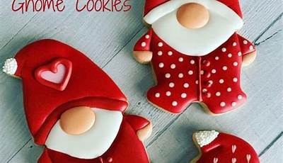 Valentine Cookies Decorated Gnomes