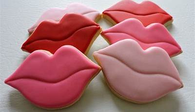 Valentine Sugar Cookies Decorated Lips