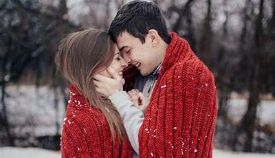 Valentines Couple Photoshoot Snow