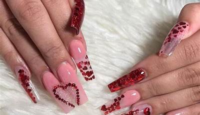 Valentines Day Nails Acrylic 3D