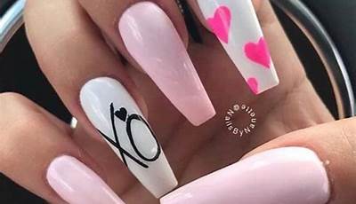 Valentines Day Nails Acrylic Xoxo