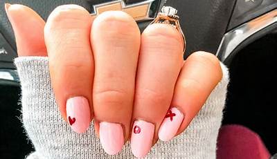 Valentines Day Nails Almond Shape Short