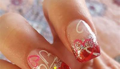 Valentines Day Nails With 3D Flowers