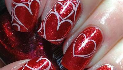 Valentines Nails 3D Hearts
