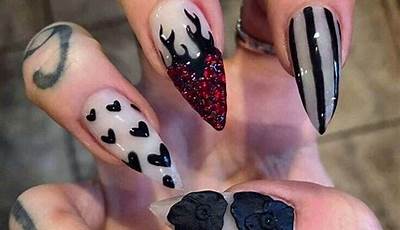 Valentines Nails Acrylic Goth